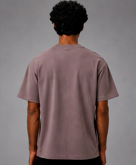 HUSTLE Men's Crew Neck Relax Fit Tees - Mauve Pink