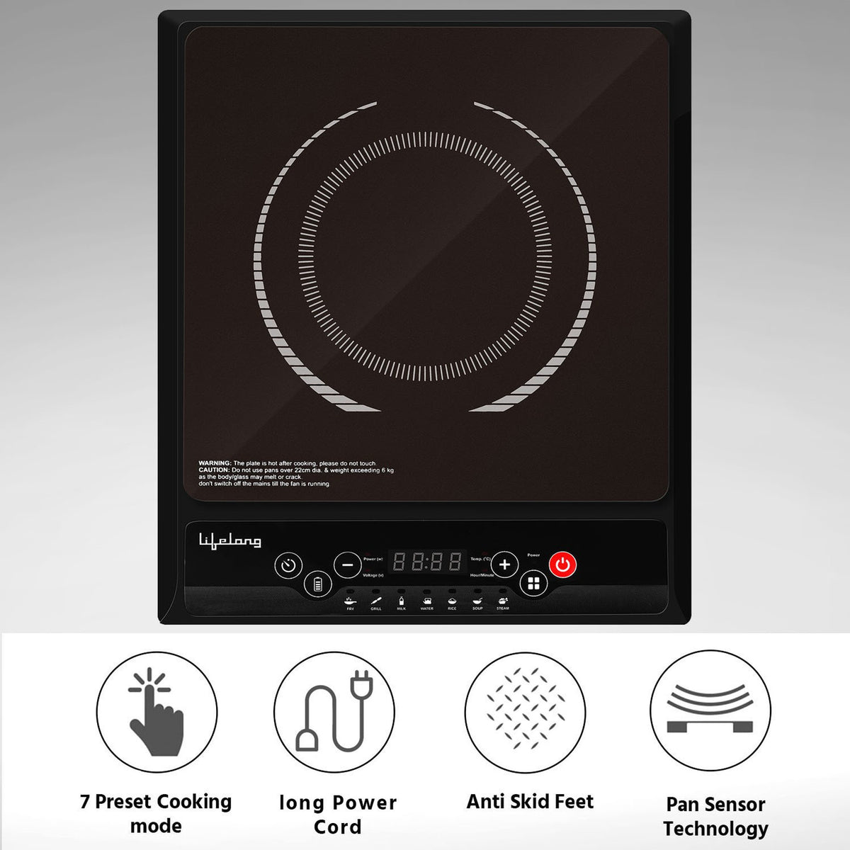 Lifelong 2000 W Induction Cooktop Push Button (Black, LLIC10)