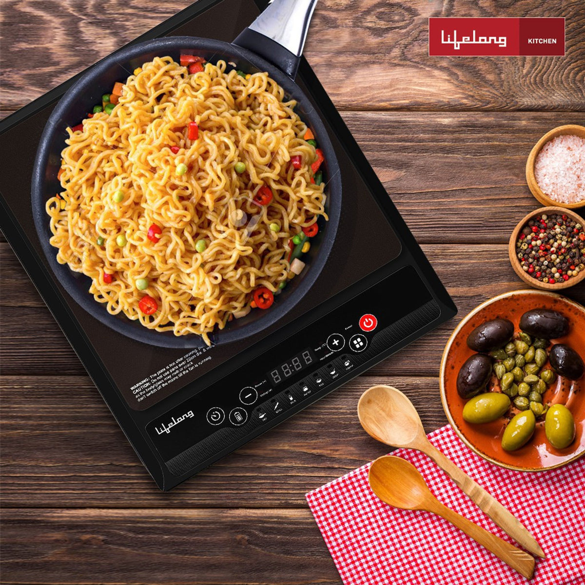 Lifelong 2000 W Induction Cooktop Push Button (Black, LLIC10)