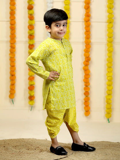Lime Twist Boys Dhoti Kurta Set
