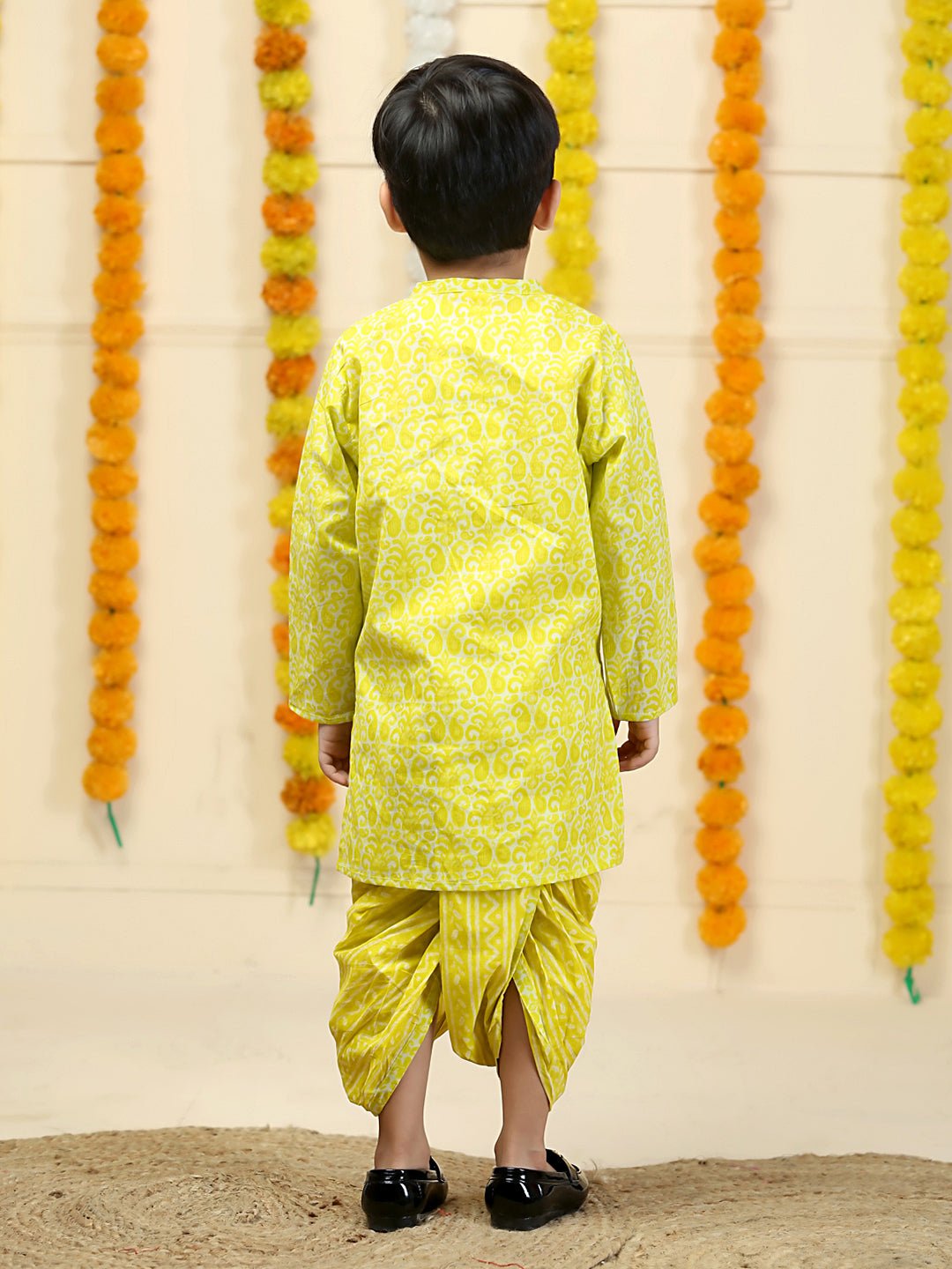 Lime Twist Boys Dhoti Kurta Set