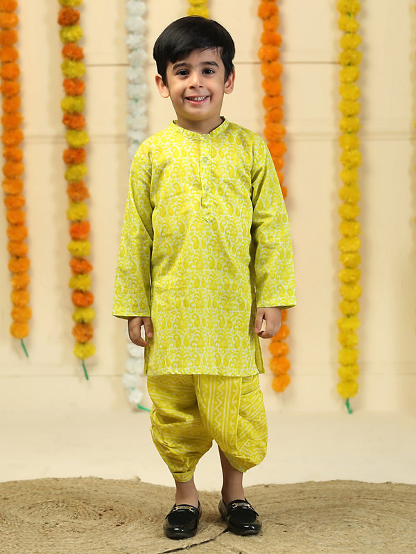 Lime Twist Boys Dhoti Kurta Set