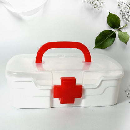Medical Storage Box with Handle & Transparent Lid – Multipurpose First Aid Organizer