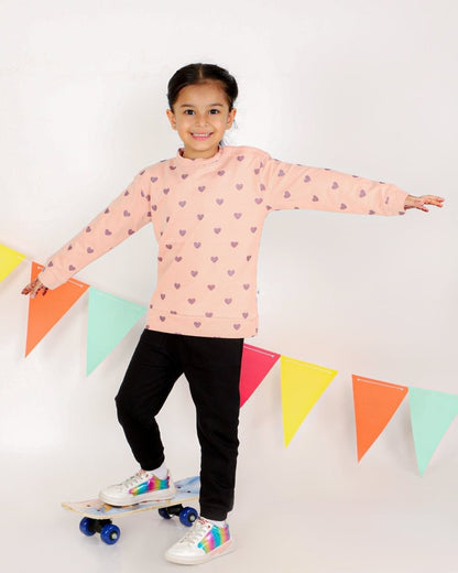 Little Shiny Hearts Kids Sweatshirt - KS-PAOHR-1-2