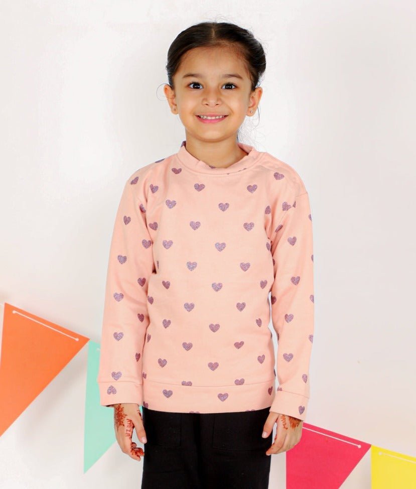Little Shiny Hearts Kids Sweatshirt - KS-PAOHR-1-2