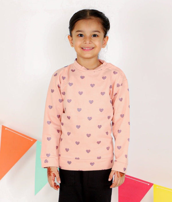 Little Shiny Hearts Kids Sweatshirt - KS-PAOHR-1-2