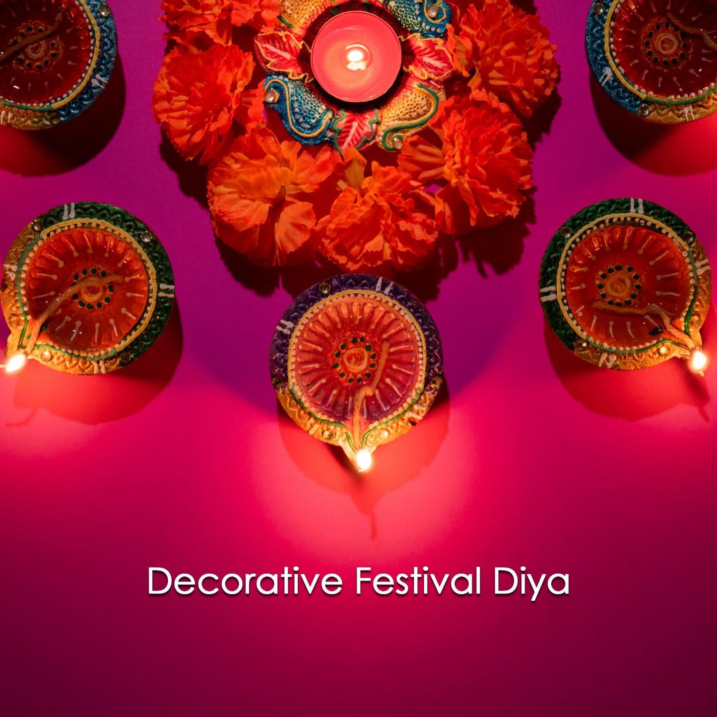 Handmade Decorative Diya Set – 6pcs Traditional Clay Oil Lamps for Diwali, Pooja & Festive Decor