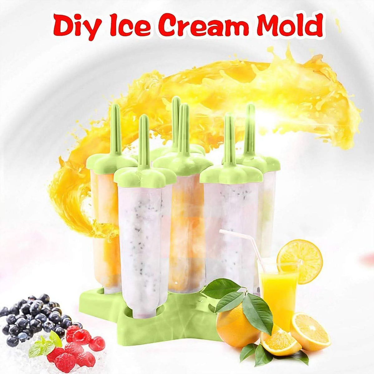 Plastic Ice Cream Molds With Lid (1 Set  6 Pc) HP DD