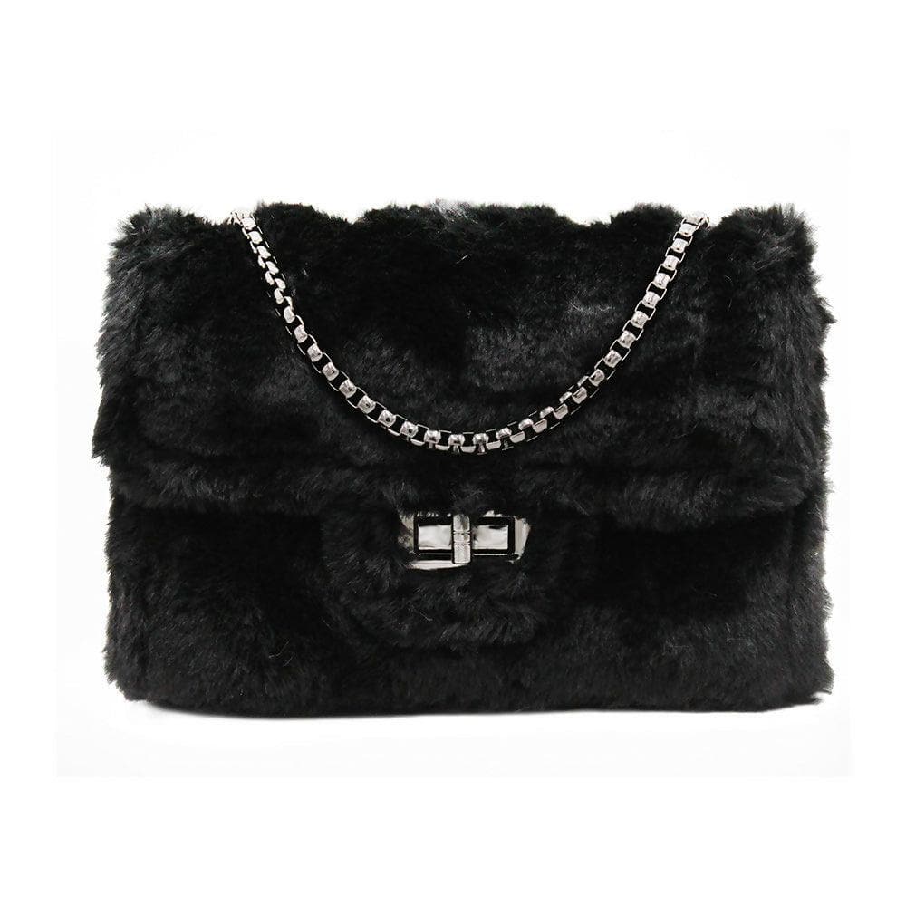 Wk-21 Fur bag for Ladies (Black) - HalfPe