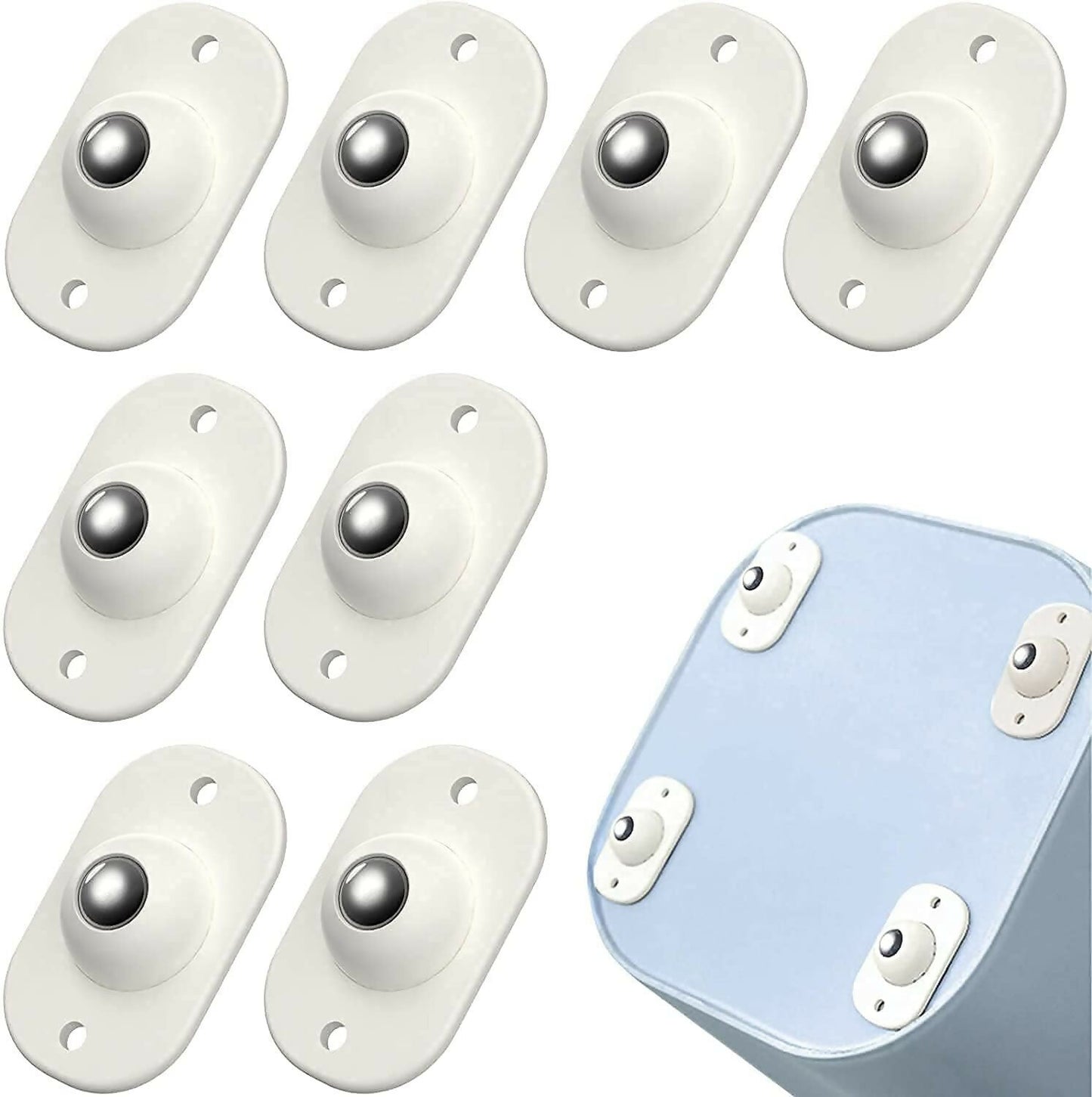 4Pcs Self-Adhesive Mini Swivel Caster Wheels 360° Rotating Universal Wheels for Storage Boxes, Drawers & Furniture Easy Stick-On Rollers for Smooth Movement