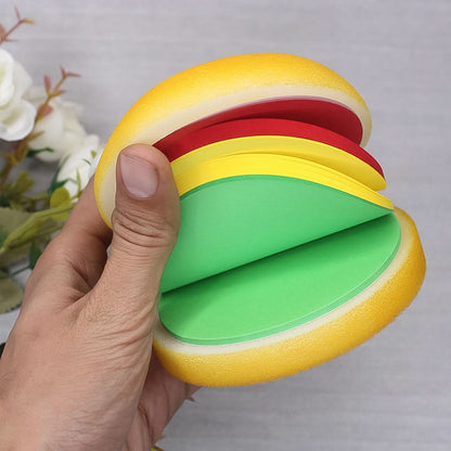 Burger-Shaped Sticky Notepad – Colorful Mini Memo Pads for Fun Notes