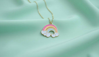 Stylish Pendant Necklaces for Women Set of 2 – Rainbow Cloud & Star Charm Gold-Plated Chain Jewelry Combo pinapes