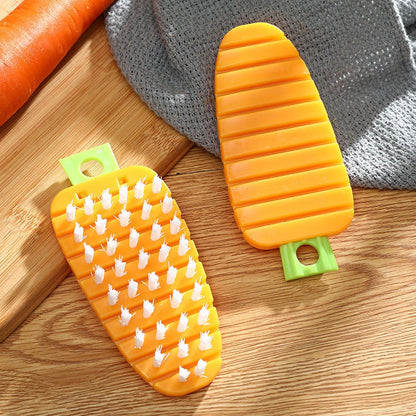 Carrot-Shaped Vegetable Scrubbing Brush – Non-Toxic Fruit & Veggie Cleaner for Potatoes & More