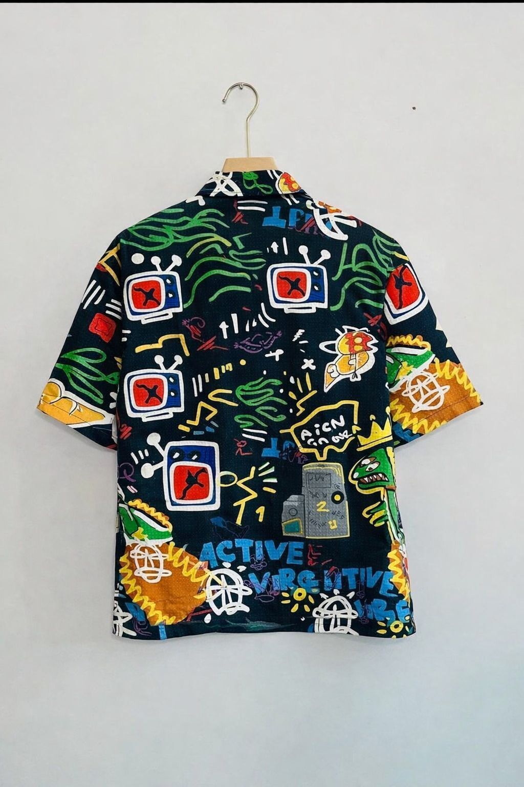 Henshika Men Printed Party Wear Half Sleeve Shirt – Black - View 3