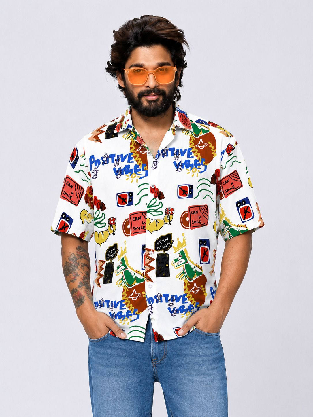 AKSK White Half Sleeve Shirt