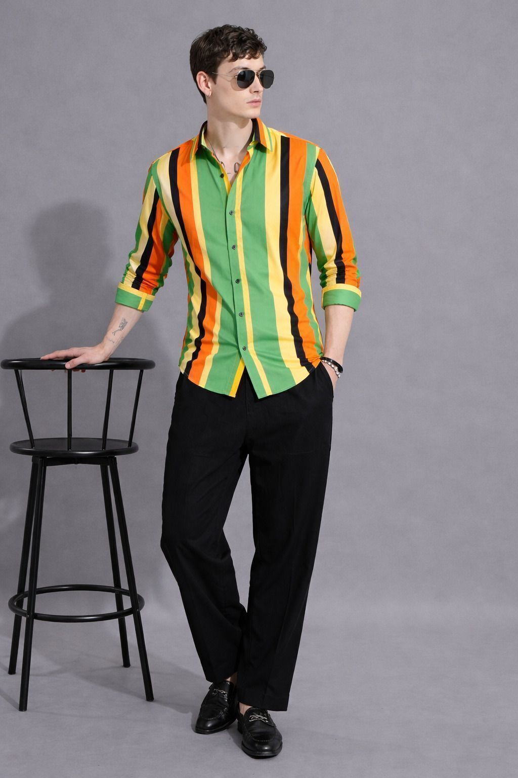 Henshika Men Printed Casual Full Sleeve Shirt – Peddi Series – Green - View 5