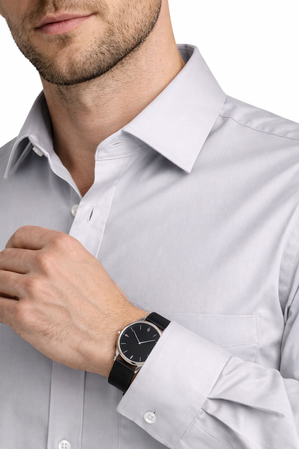 Henshika Men Solid Casual Full Sleeve Shirt – Grey - View 5