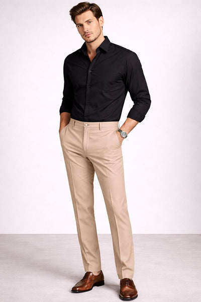 Henshika Men Solid Casual Full Sleeve Shirt – Black - View 6