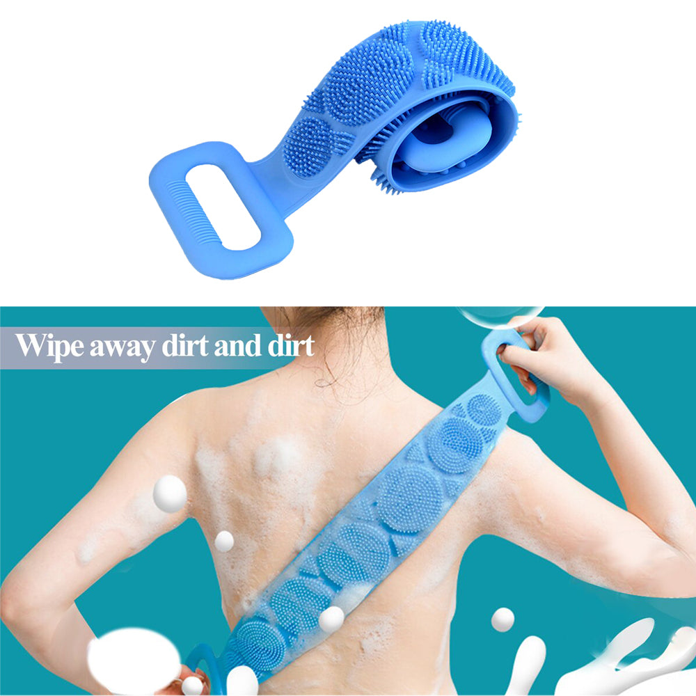 Silicone Body Back Scrubber Double Side Bathing Brush For Skin Deep Cleaning