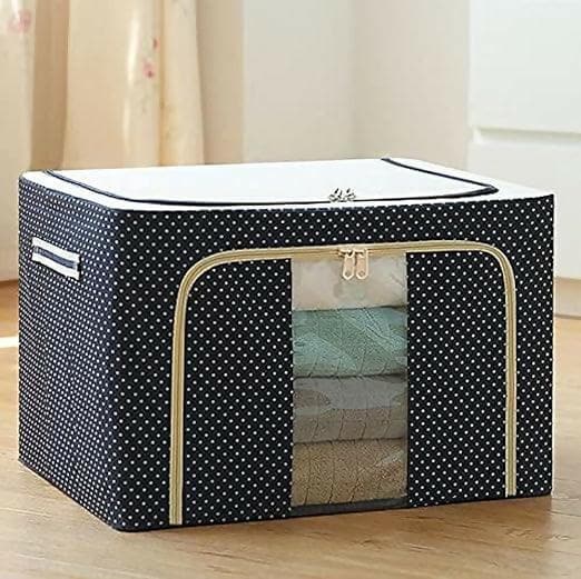 Clothes Storage Box Rectangular Foldable Bags with Zip (Storage capacity: 1.66 Liter) - HalfPe