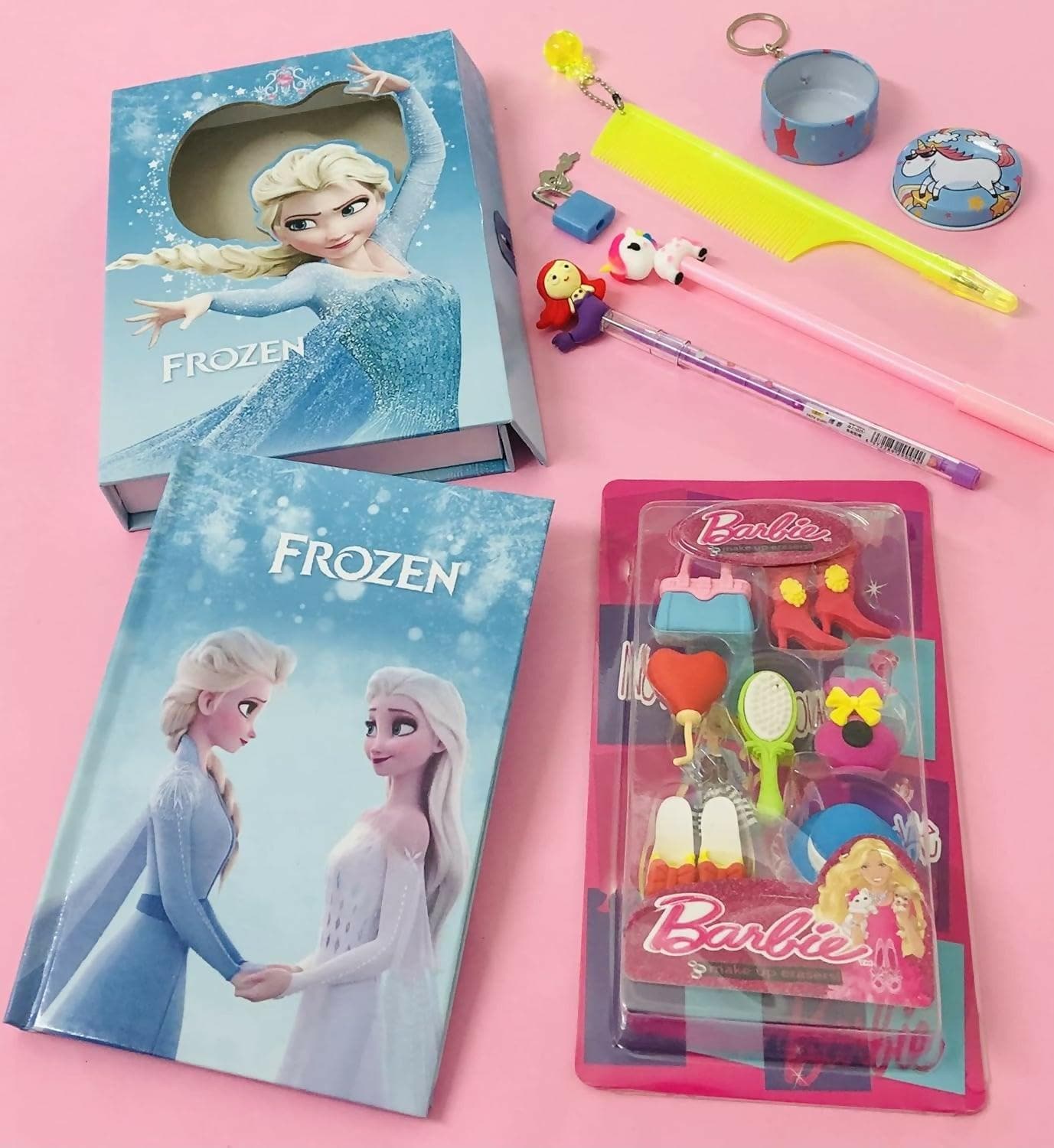 Cartoon Theme Makeup Eraser Kit And Stationary - HalfPe