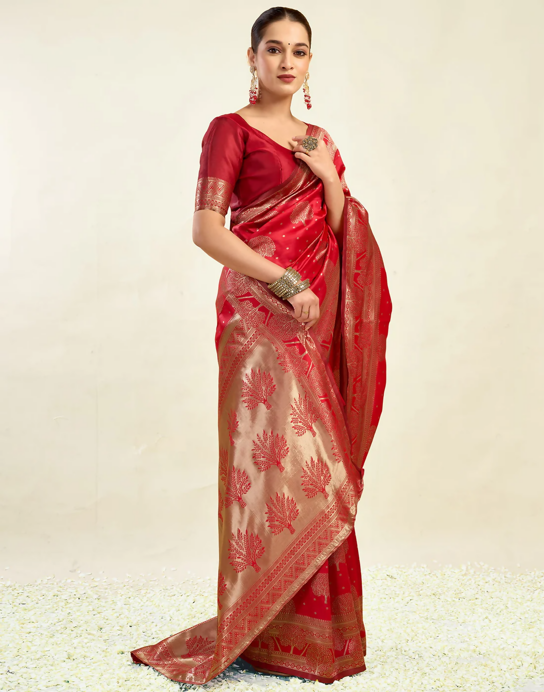 AXONIT Wedding & Festive Jacquard Saree with Heavy Zari Weaving
