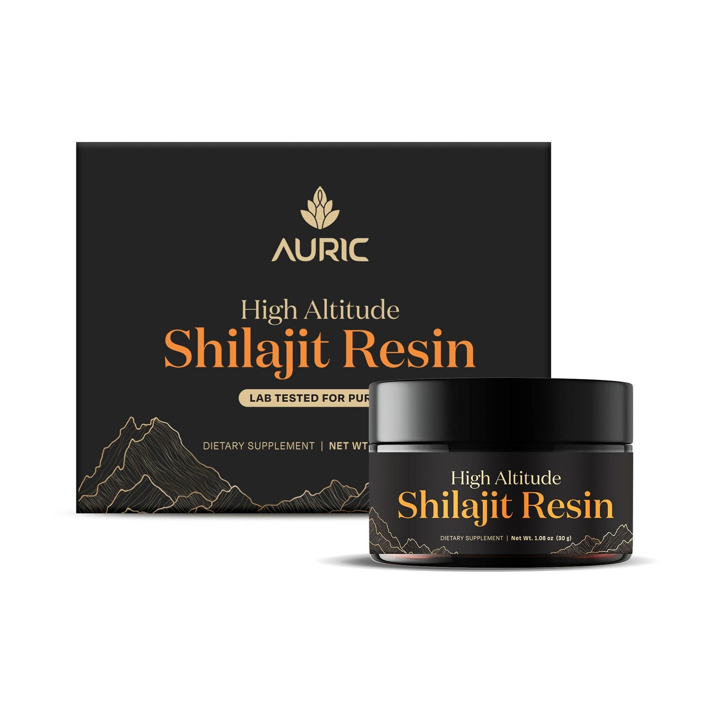 Auric Lab-Certified High-Altitude Shilajit Resin 30g | 75% Fulvic Acid + Humic Acid | 80+ Trace Minerals with Real Brass Spoon Included Zenith Drinks