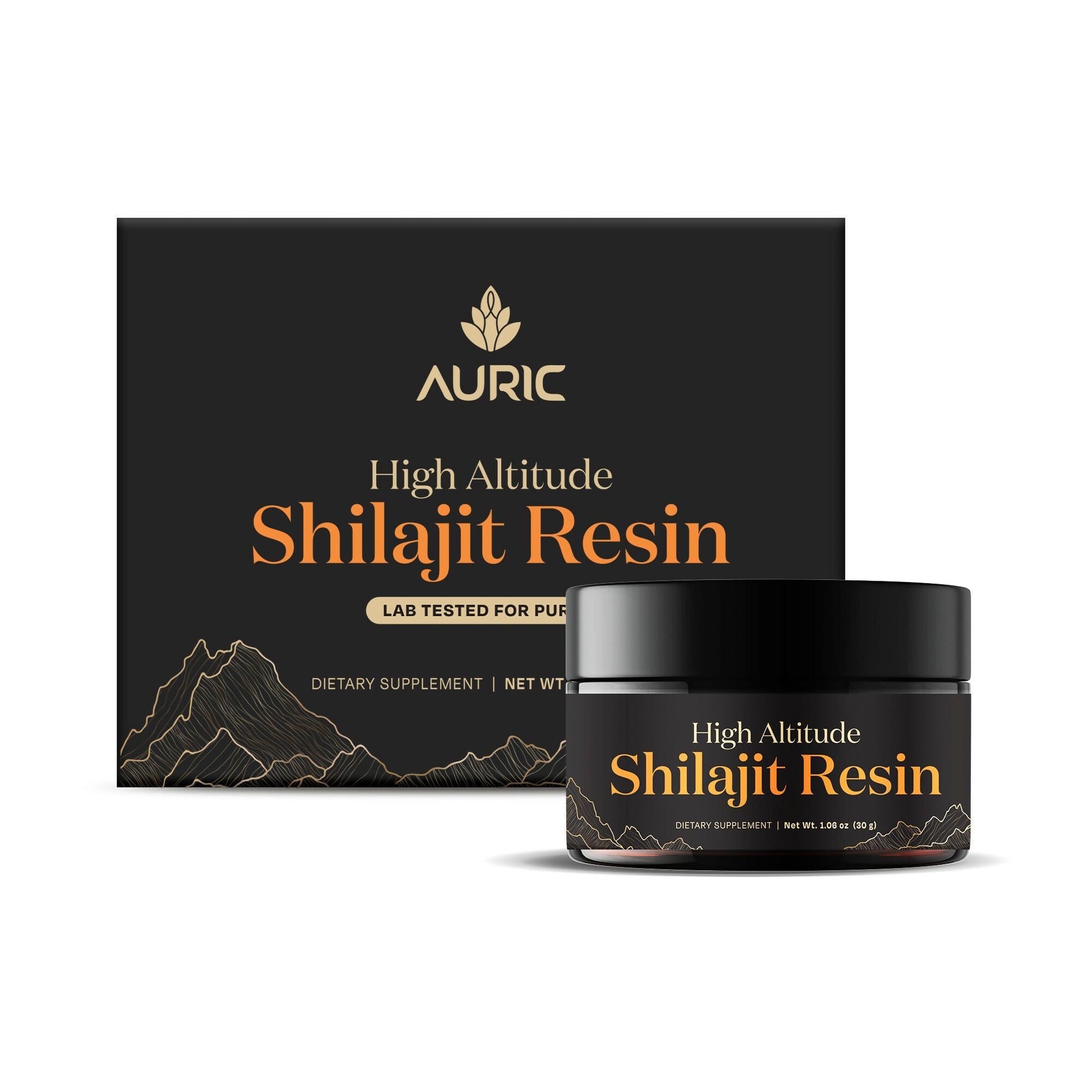 Auric Lab-Certified High-Altitude Shilajit Resin 30g | 75% Fulvic Acid + Humic Acid | 80+ Trace Minerals with Real Brass Spoon Included Zenith Drinks