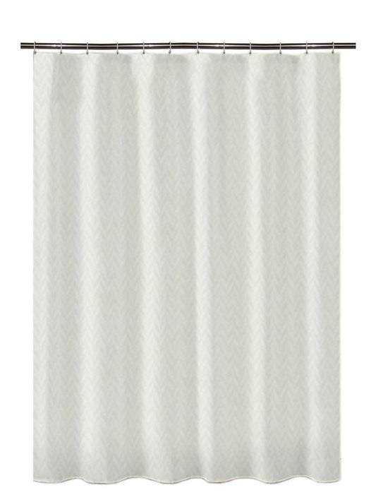 Lushomes Heavy Duty Fabric Shower Curtain, water resistant Partition Liner for Washroom, W6 x H6.5 FT, W 72x H 78 IN with Shower Curtains 12 Plastic Eyelet, 12 C-Rings (Non-PVC), Color Cream/Off-White - HalfPe