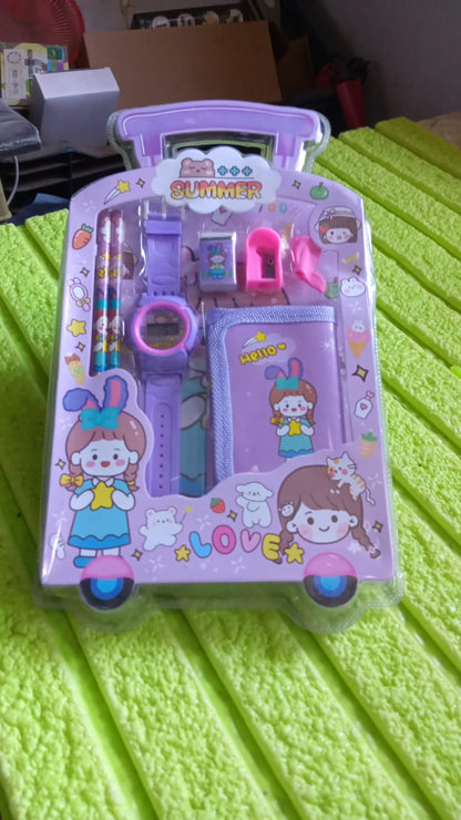 Stationery Set for Kids – 7-in-1 School Supplies Kit with Pencils, Eraser, Sharpener & More