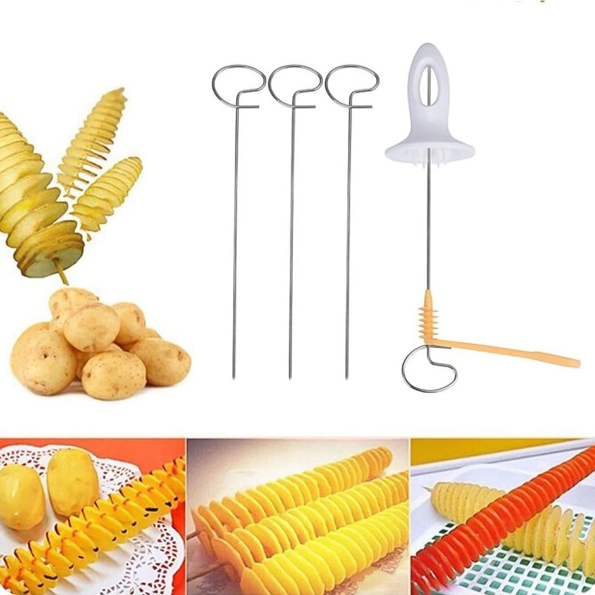 1 Set Potato Spiral Cutter Potato Twister (4 Spits) HP DD