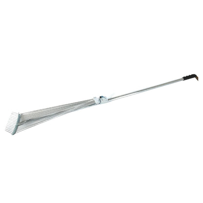 Durable Telescopic Garden Rake Stainless Steel with Adjustable Claws