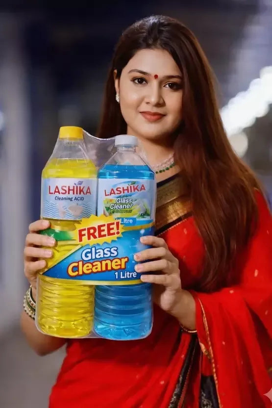 Lashika Cleaning Acid 1L with FREE Glass Cleaner 1L – Powerful Multi-Surface Cleaning Combo Mahathi Enterprises