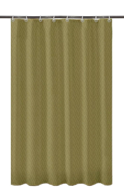 Lushomes Heavy Duty Fabric Shower Curtain, water resistant Partition Liner for Washroom, W6 x H6.5 FT, W72xH80 IN with Shower Curtains 12 Plastic Eyelet % 12 C-Rings (Non-PVC), Colour Olive Green - HalfPe