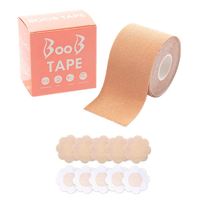 Invisible Breast Lift Tape – Boob Tape + 10 Pairs Nipple Covers