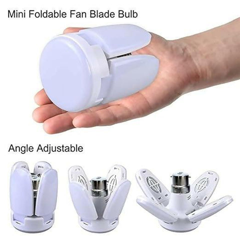 Brio Led Bulb Light Foldable Fan Shape Bulb Bright Angle 25 Watt Adjustable Home Ceiling Portable (Abs Plastic) - HalfPe