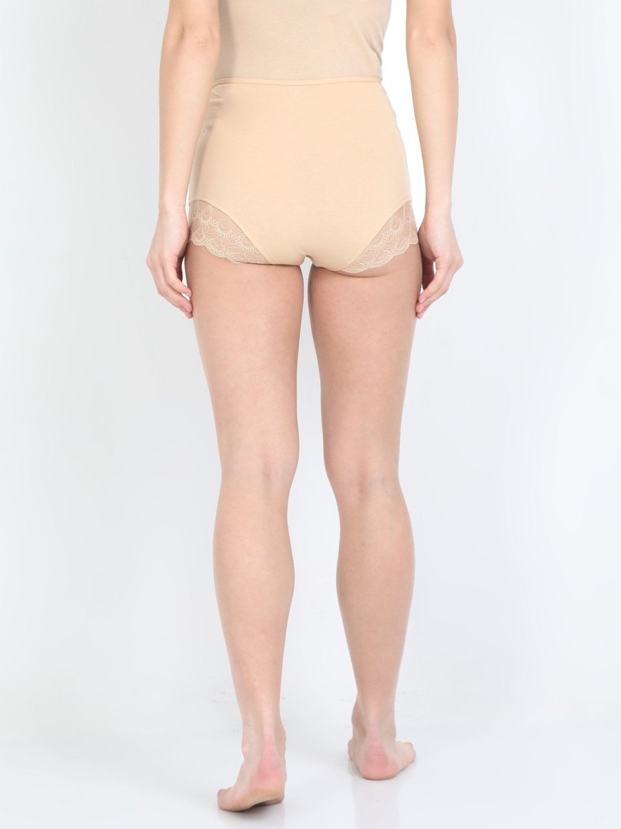 Maternity Over belly High Waist Lace Panty-Beige - MHWPNT-BGELC-S