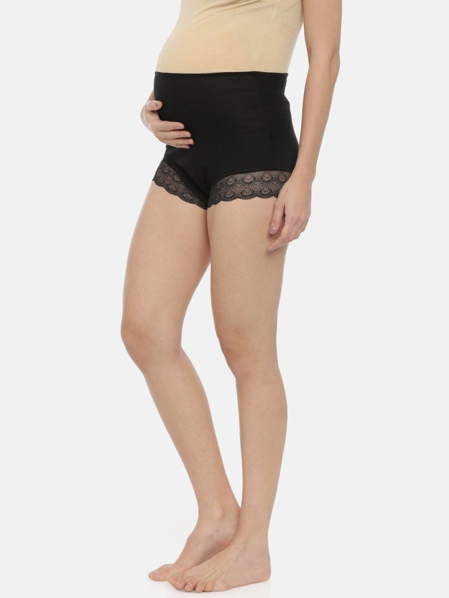 Maternity Over belly High Waist Lace Panty-Black - MHWPNT-BLKLC-S