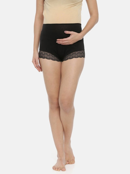 Maternity Over belly High Waist Lace Panty-Black - MHWPNT-BLKLC-S