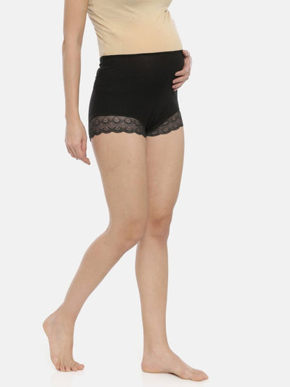 Maternity Over belly High Waist Lace Panty-Black - MHWPNT-BLKLC-S