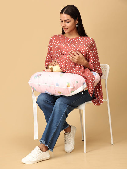 Mauve Spots Nursing Cover And Top - Mauve Nursing Cover