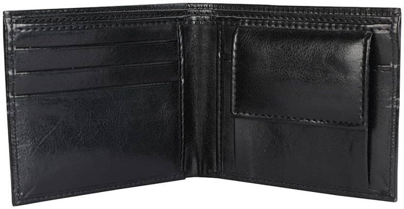 Men Casual Black Artificial Leather Wallet - HalfPe