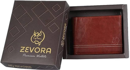 ZEVORA Men & Women Casual Brown Artificial Leather Wallet - Mini (3 Card Slots) - HalfPe