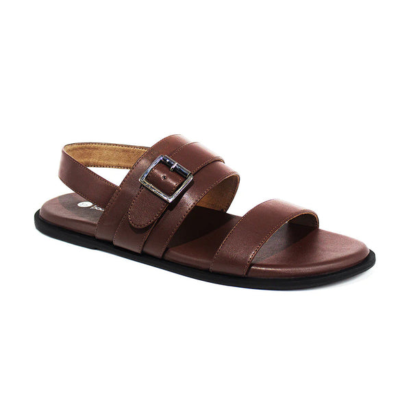 Leo Dual Strap Vegan Leather Brown Men Sandals Planet Paaduks