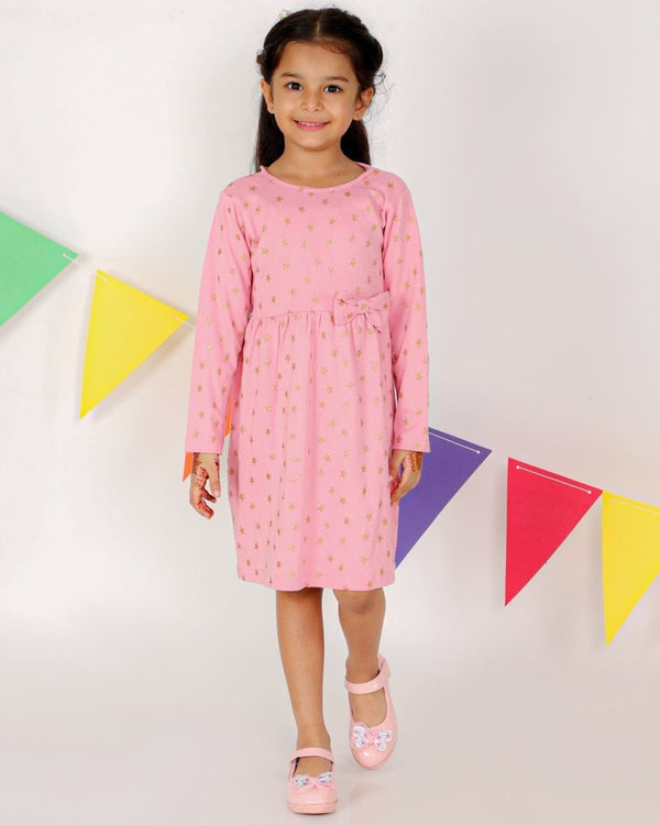 Merry Starry Girls Casual Dress - KWND-PKSCH-1-2