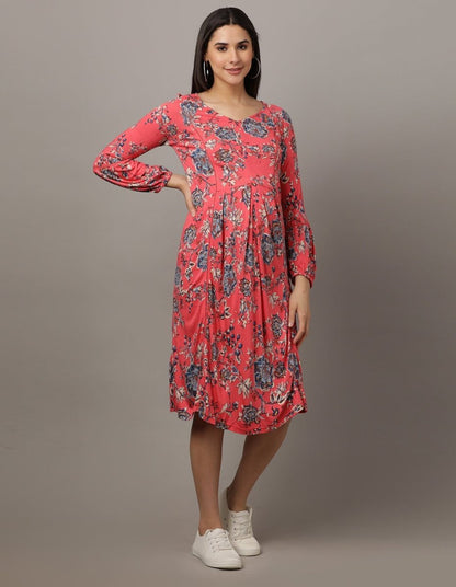 Miami Pink Lace Maternity Dress With Nursing - DRS-MIMPK-S