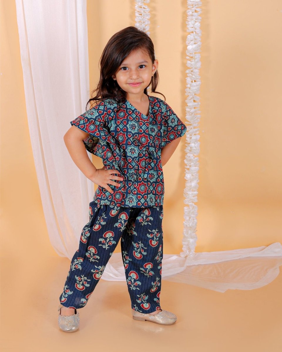 Midnight Blues Girls Kaftan Set - KES-SN-MBK-0-6