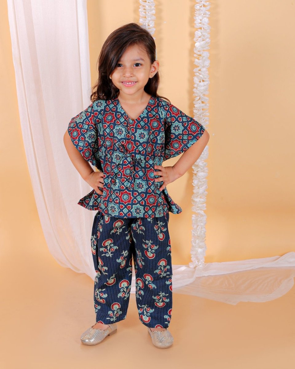 Midnight Blues Girls Kaftan Set - KES-SN-MBK-0-6