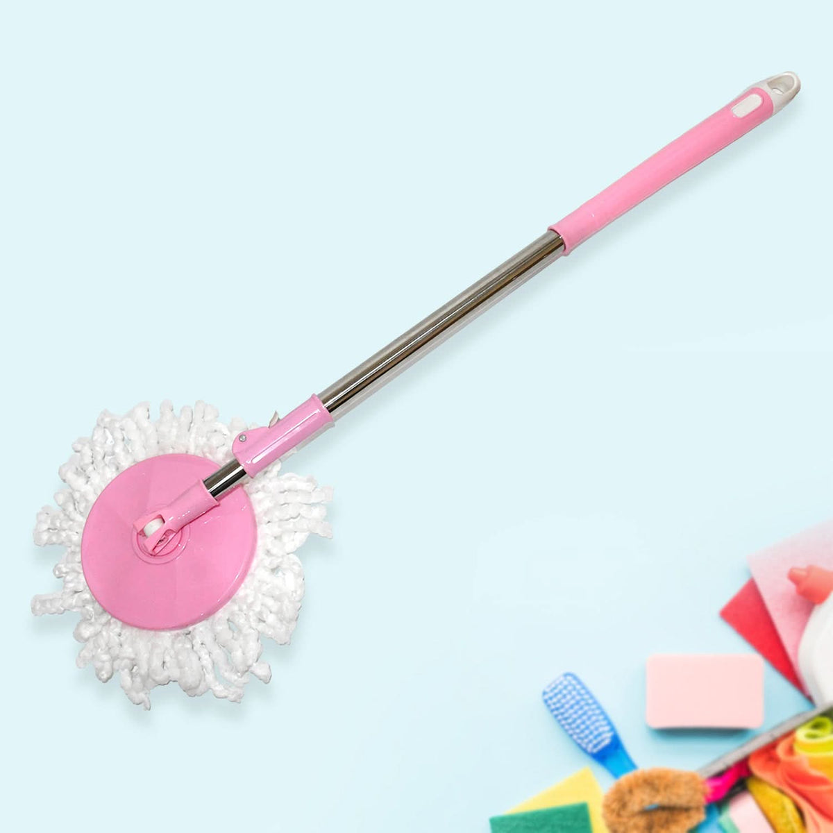 Adjustable Mop Rod Set – Stainless Steel Extendable Handle for Easy Floor Cleaning | 360° Spin Mop Compatible HP DD