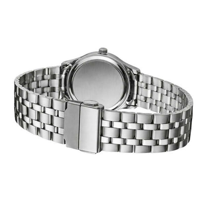 LOREM Men’s Stainless Steel Analog Watch with Mint Green Dial, Quartz Movement, Date Display & Metal Strap LOREM